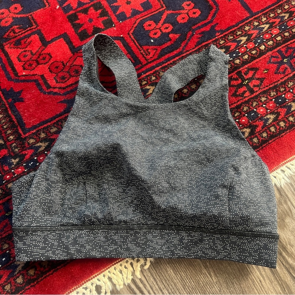 Lululemon Fast & Free Bra Nulux Soundwave Alpine White Black